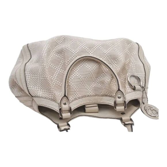 GUCCI Guccissima Sukey Medium Size Tote Bag Straw & Leather Lightly Loved - Picture 11 of 16